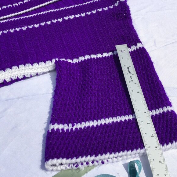 Vtg Crochet Jacket Handmade Granny Sq Cardigan Coatigan CottageCore Boho OOAK - Picture 10 of 16